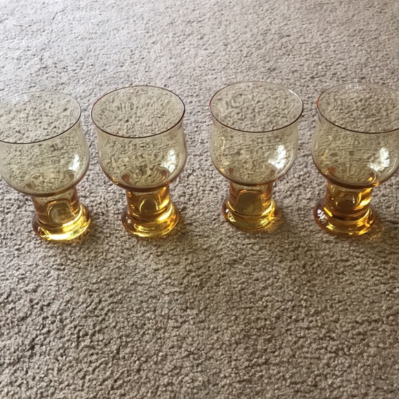 Vintage LENOX Clarion Yellow Blown Crystal Goblets *Set of 4* - Picture 14 of 14